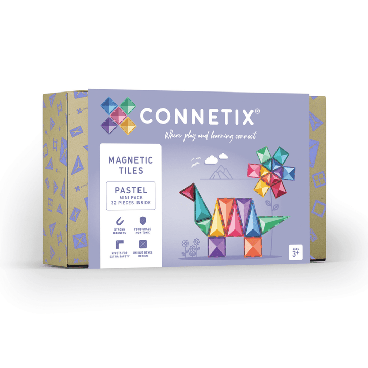 Connetix Tiles Magnetic Building Tiles Pastel Mini Pack – 32 Piece