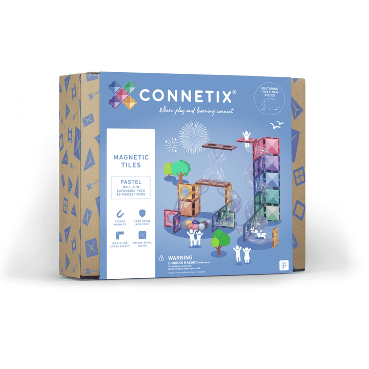 Connetix Tiles Magnetic Building Tiles Pastel Ball Run Expansion Pack – 80 Piece