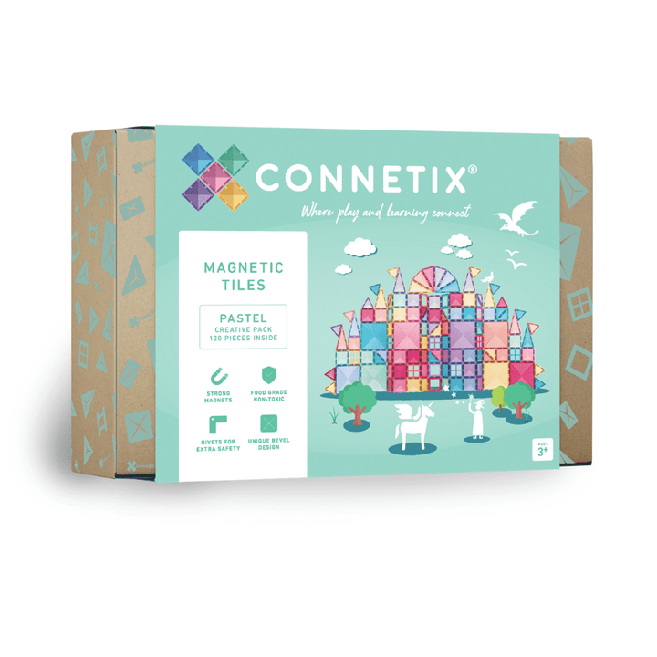 Connetix Tiles Magnetic Building Tiles Pastel Creative Pack – 120 Piece