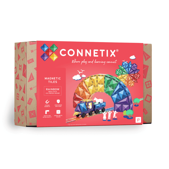 Connetix Tiles Magnetic Building Tiles Rainbow Mega Pack – 212 Piece