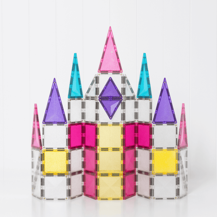 Connetix Tiles Magnetic Building Tiles Glitter Unicorn Pack – 56 Piece