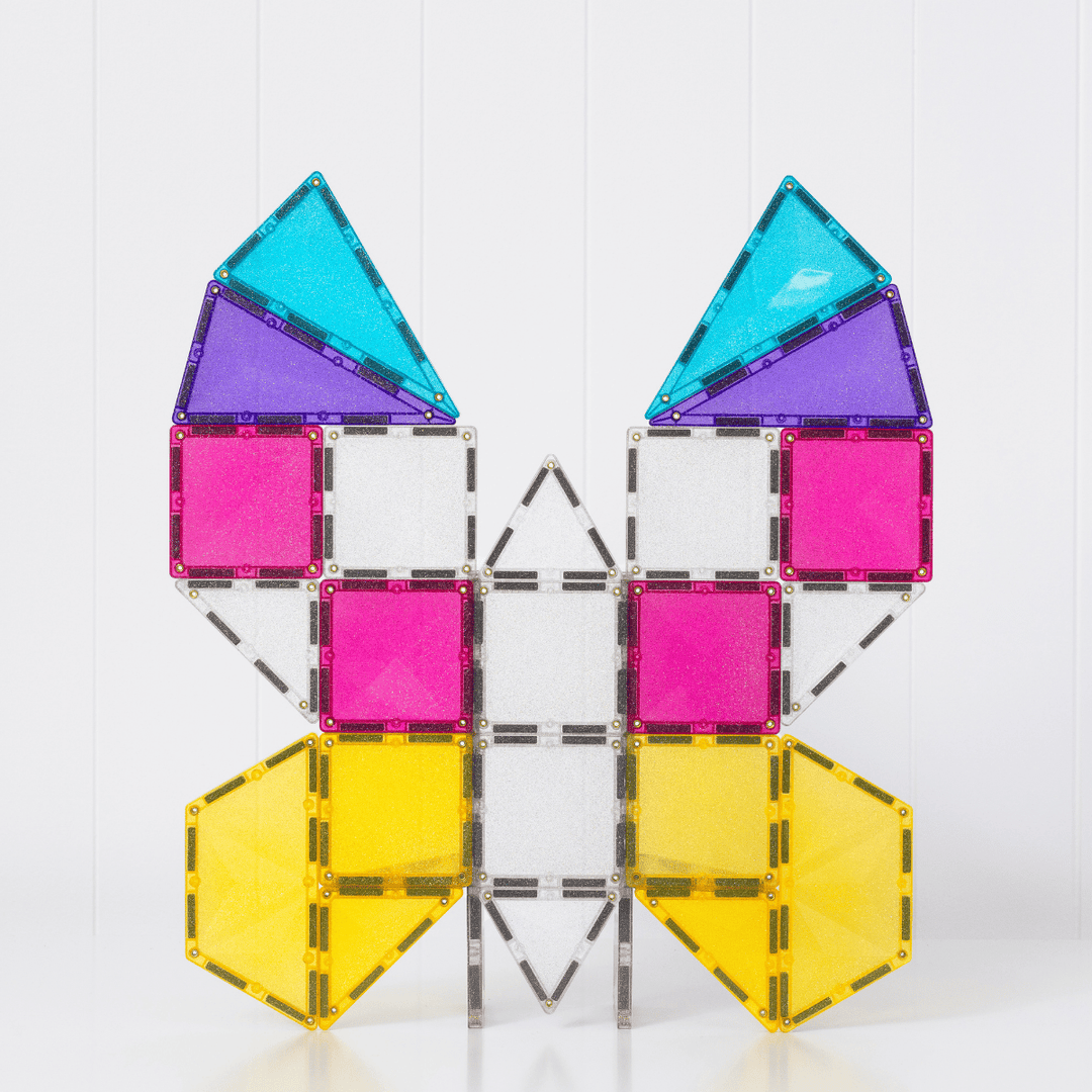 Connetix Tiles Magnetic Building Tiles Glitter Unicorn Pack – 56 Piece