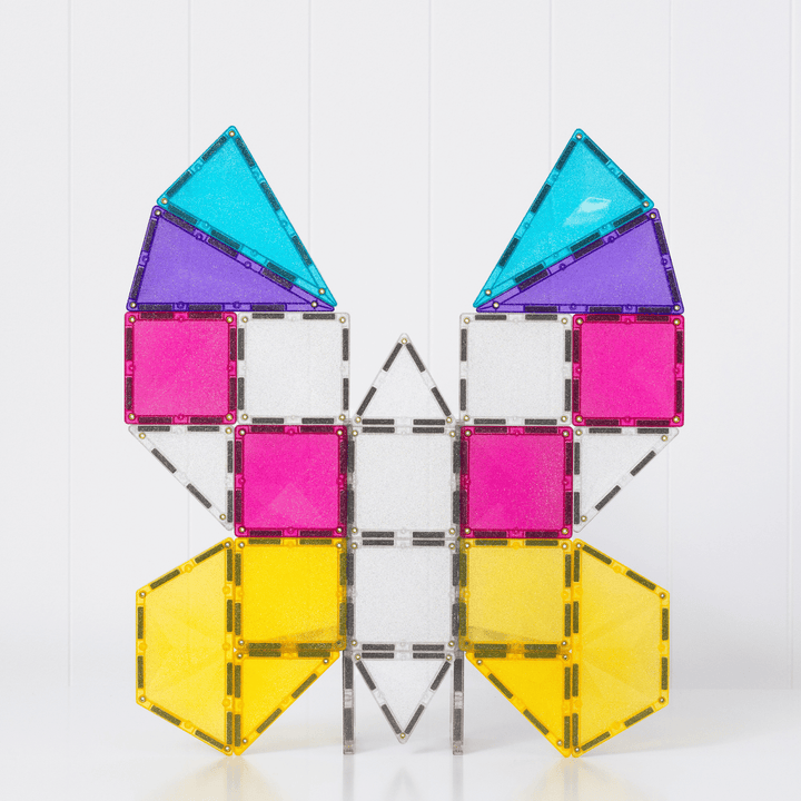 Connetix Tiles Magnetic Building Tiles Glitter Unicorn Pack – 56 Piece