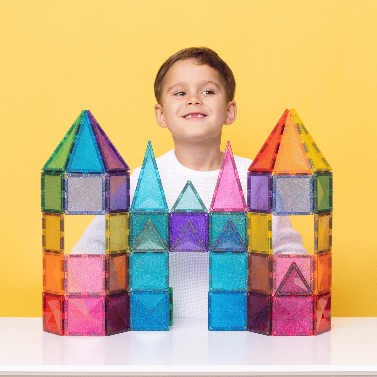 Connetix Tiles Magnetic Building Tiles Glitter Castle Pack – 48 Piece