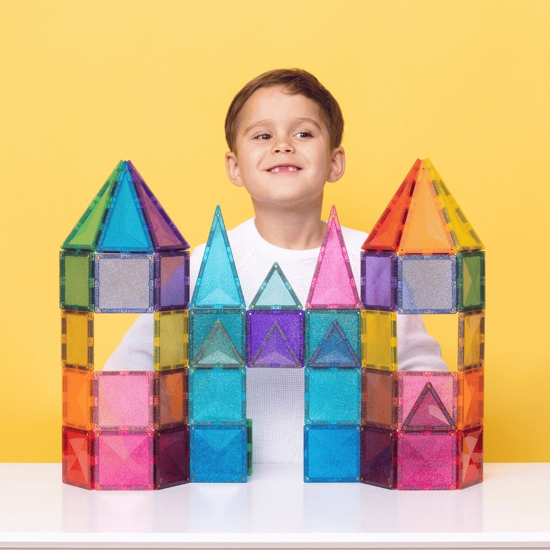 Connetix Tiles Magnetic Building Tiles Glitter Castle Pack – 48 Piece