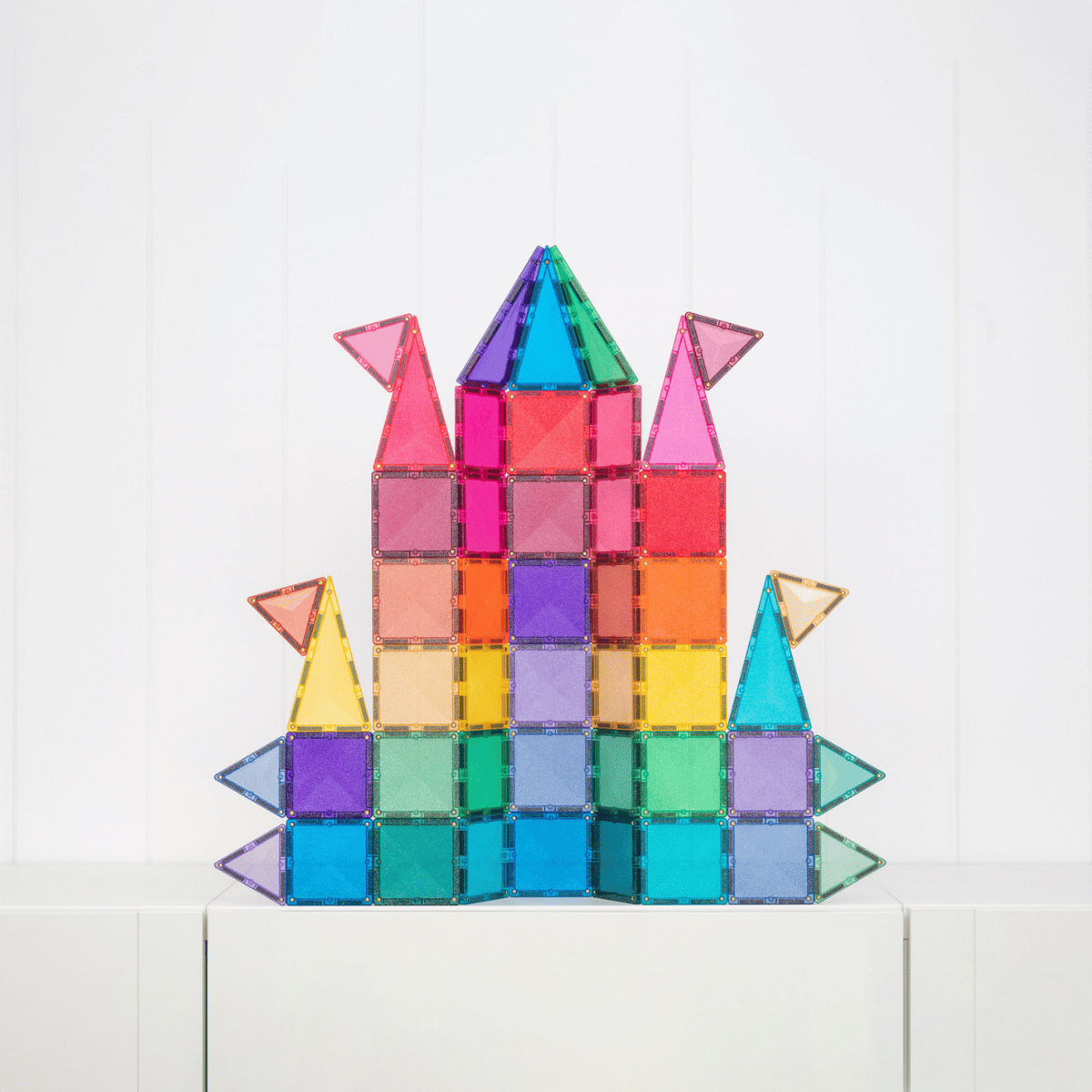 Connetix Tiles Magnetic Building Tiles Glitter Castle Pack – 48 Piece