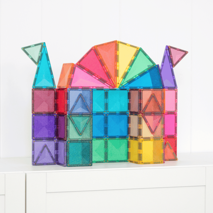Connetix Tiles Magnetic Building Tiles Glitter Castle Pack – 48 Piece