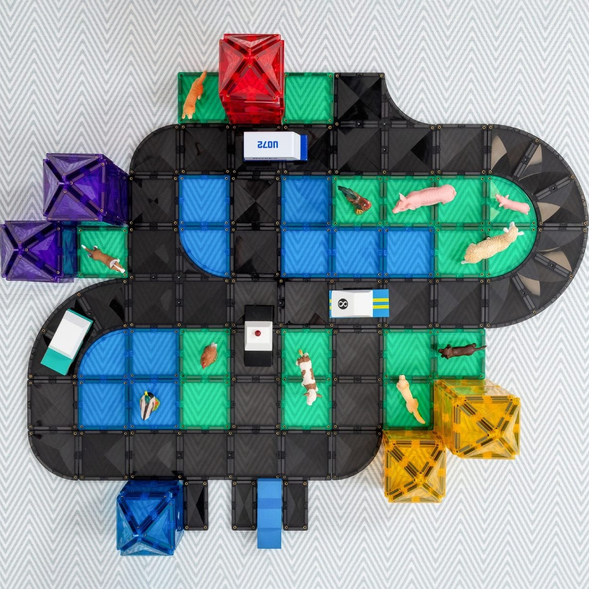Connetix Tiles Magnetic Building Tiles Creative Roads Pack – 48 Piece