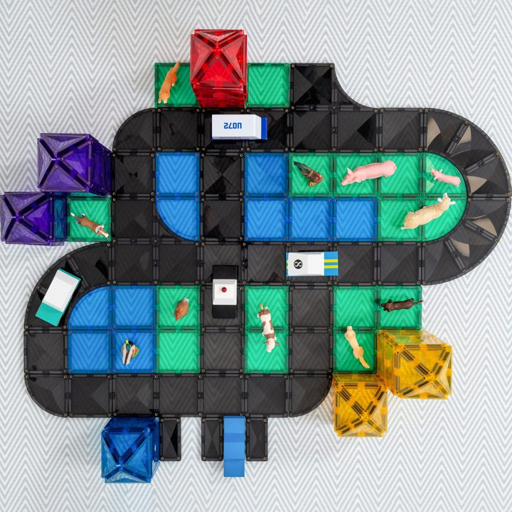 Connetix Tiles Magnetic Building Tiles Creative Roads Pack – 48 Piece