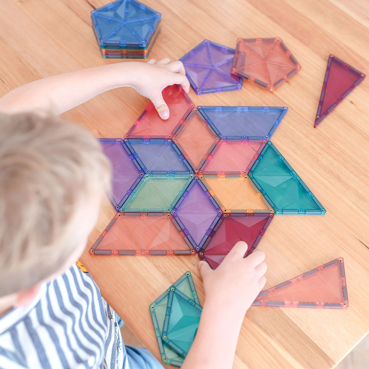Connetix Tiles Magnetic Building Tiles Pastel Shape Expansion Pack – 48 Piece