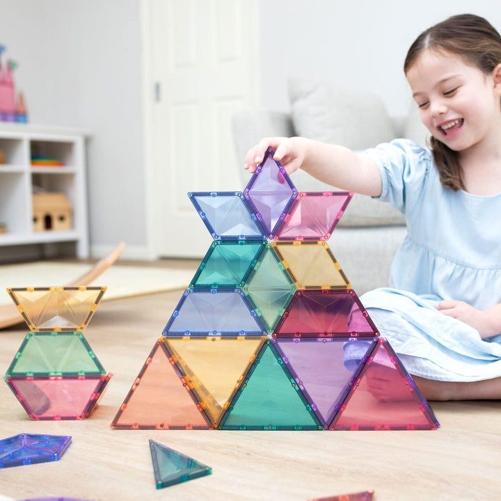 Connetix Tiles Magnetic Building Tiles Pastel Shape Expansion Pack – 48 Piece