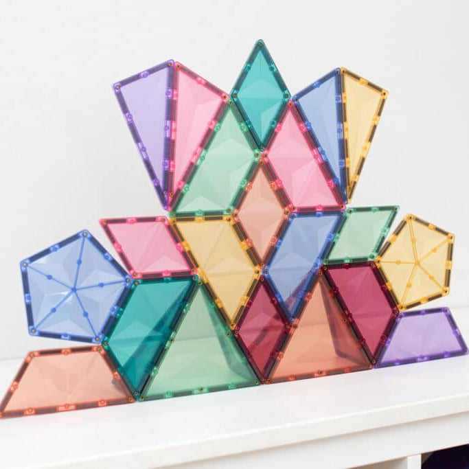 Connetix Tiles Magnetic Building Tiles Pastel Shape Expansion Pack – 48 Piece