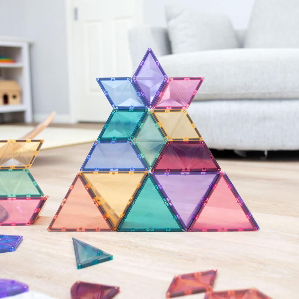 Connetix Tiles Magnetic Building Tiles Pastel Shape Expansion Pack – 48 Piece