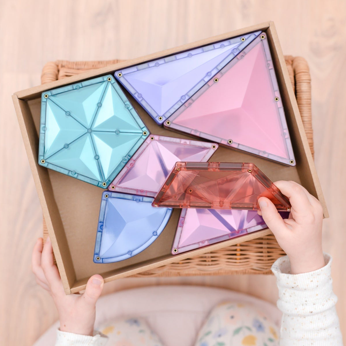 Connetix Tiles Magnetic Building Tiles Pastel Shape Expansion Pack – 48 Piece