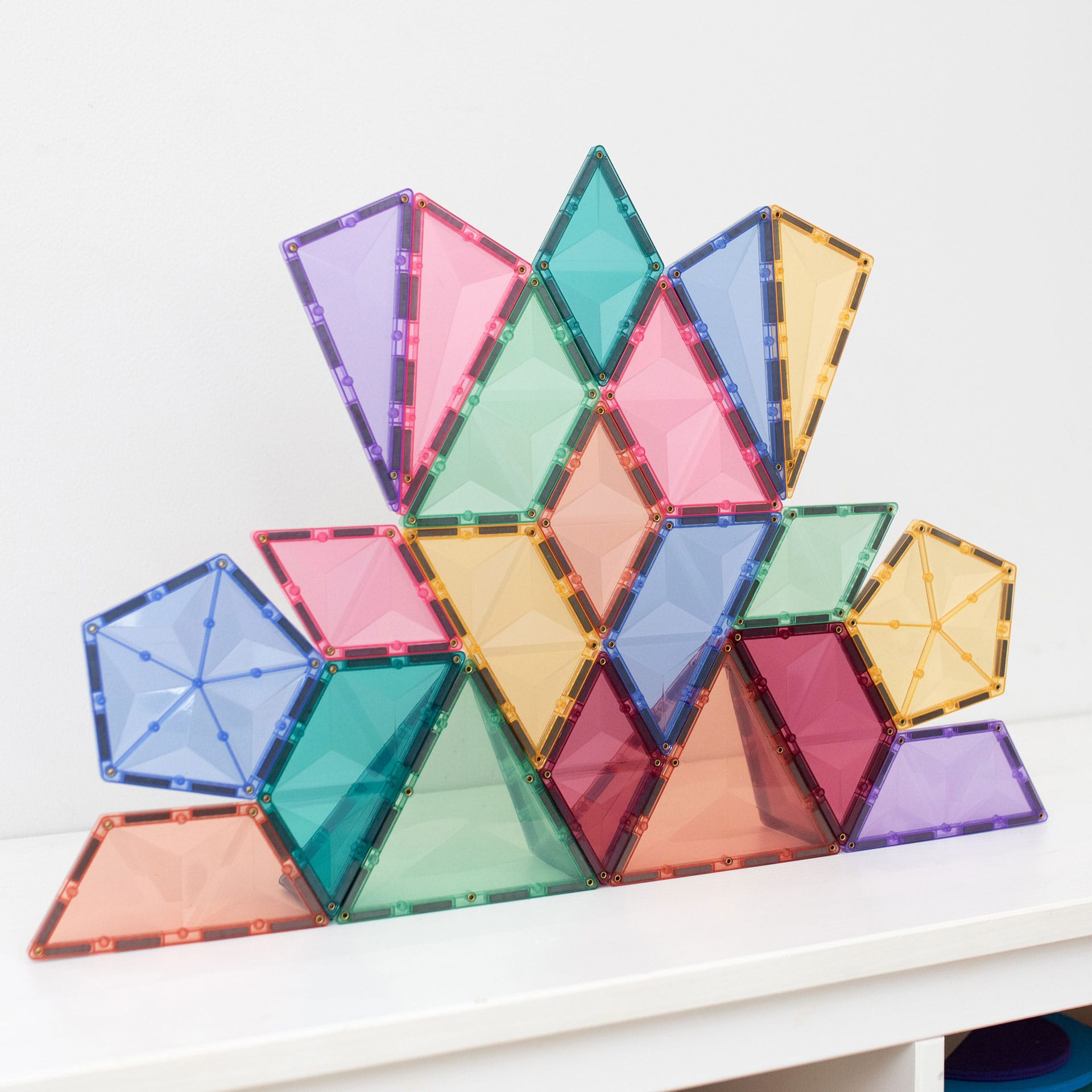 Connetix Tiles Magnetic Building Tiles Pastel Shape Expansion Pack – 48 Piece