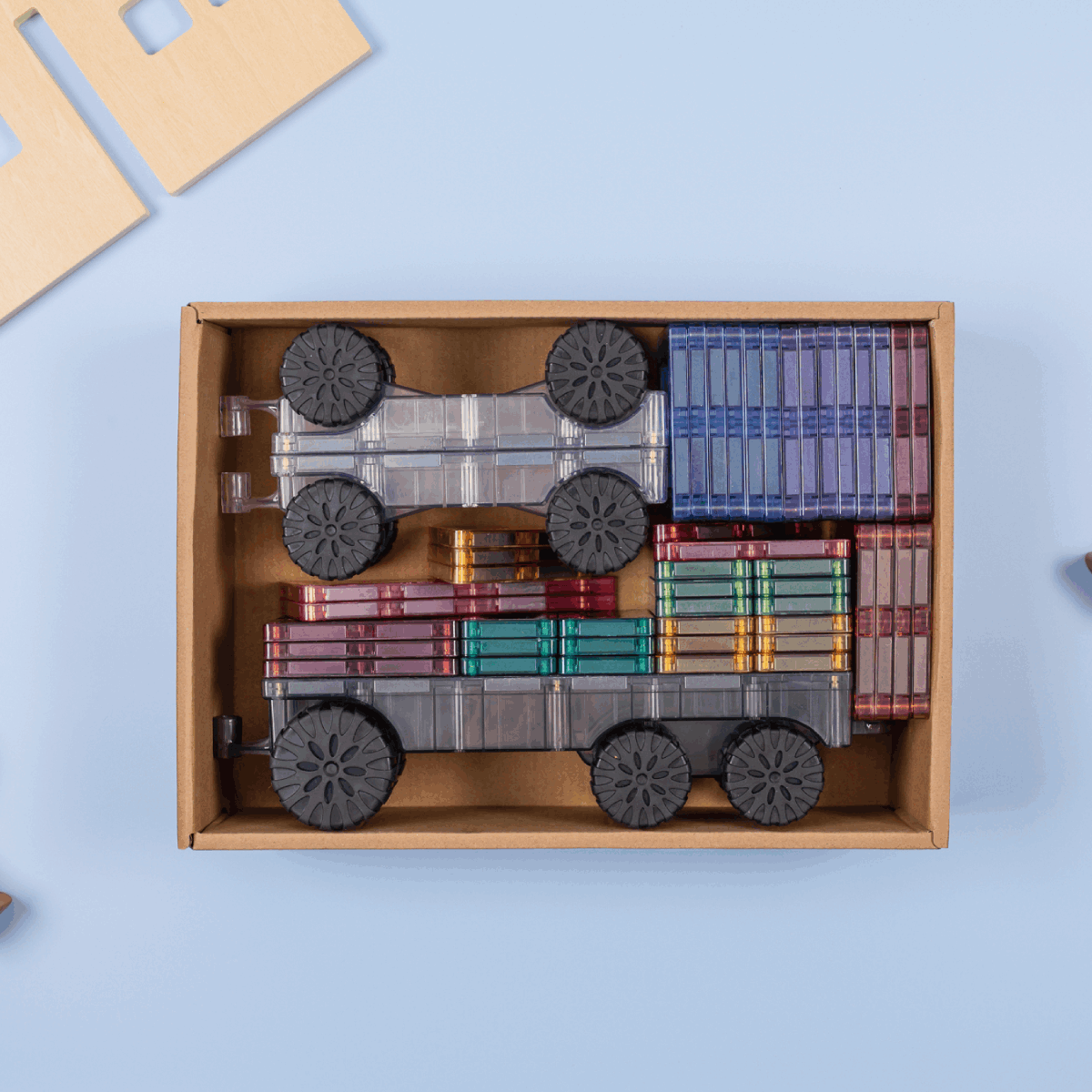 Connetix Tiles Magnetic Building Tiles Pastel Transport Pack – 50 Piece