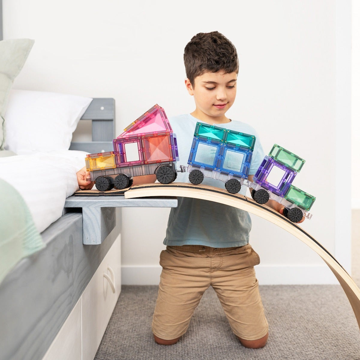 Connetix Tiles Magnetic Building Tiles Pastel Transport Pack – 50 Piece