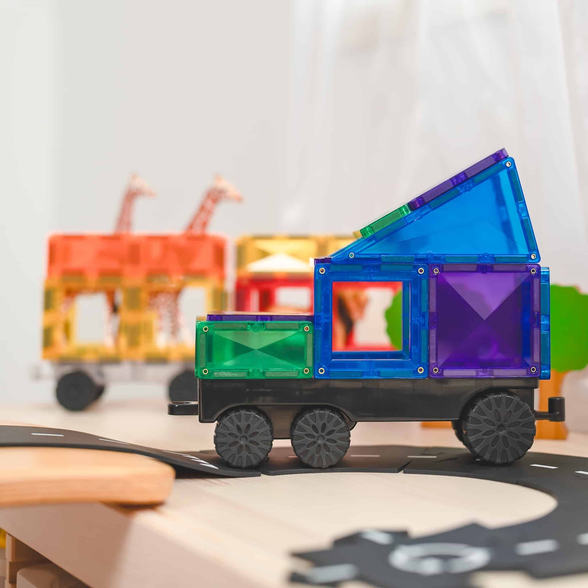 Connetix Tiles Magnetic Building Tiles Rainbow Transport Pack – 50 Piece