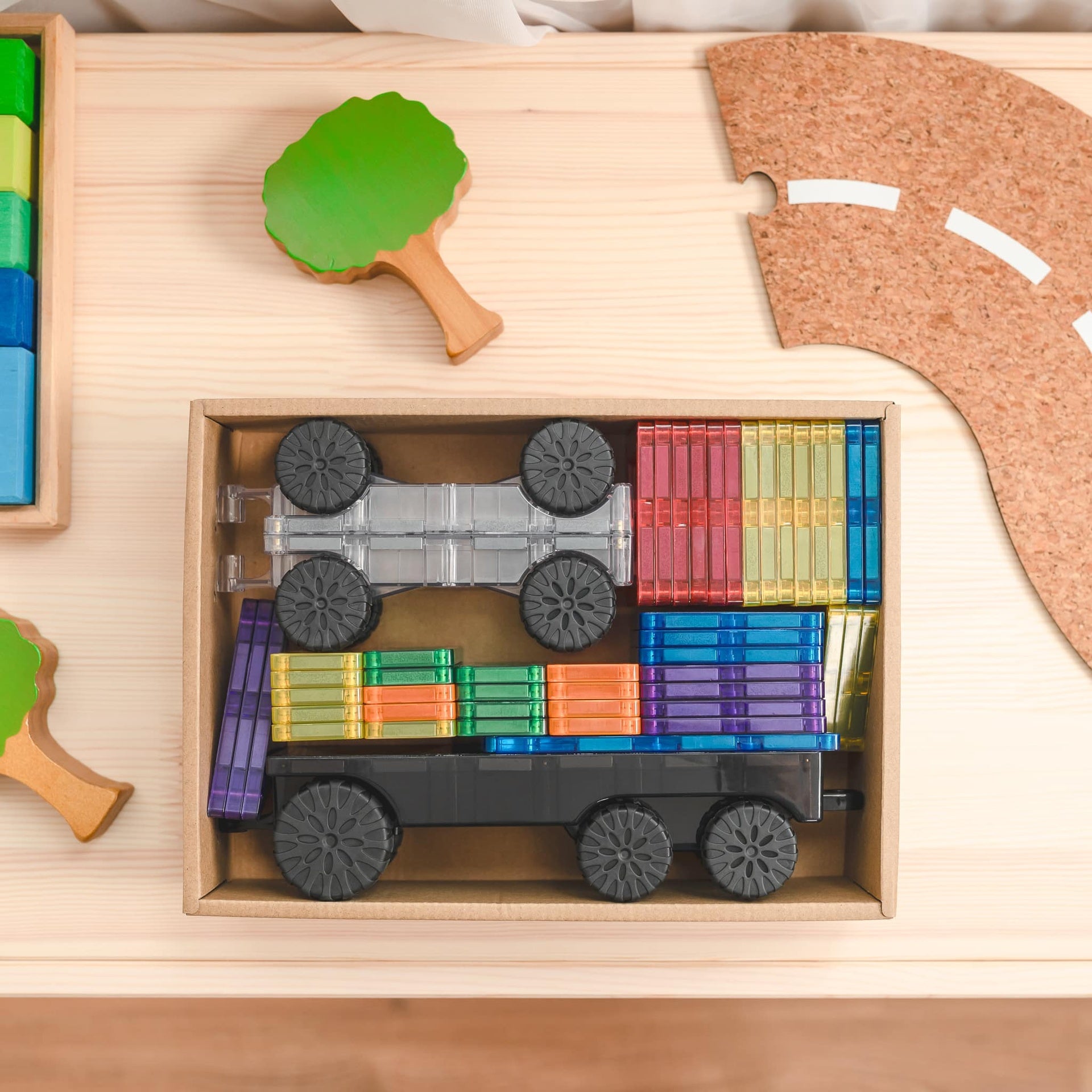 Connetix Tiles Magnetic Building Tiles Rainbow Transport Pack – 50 Piece