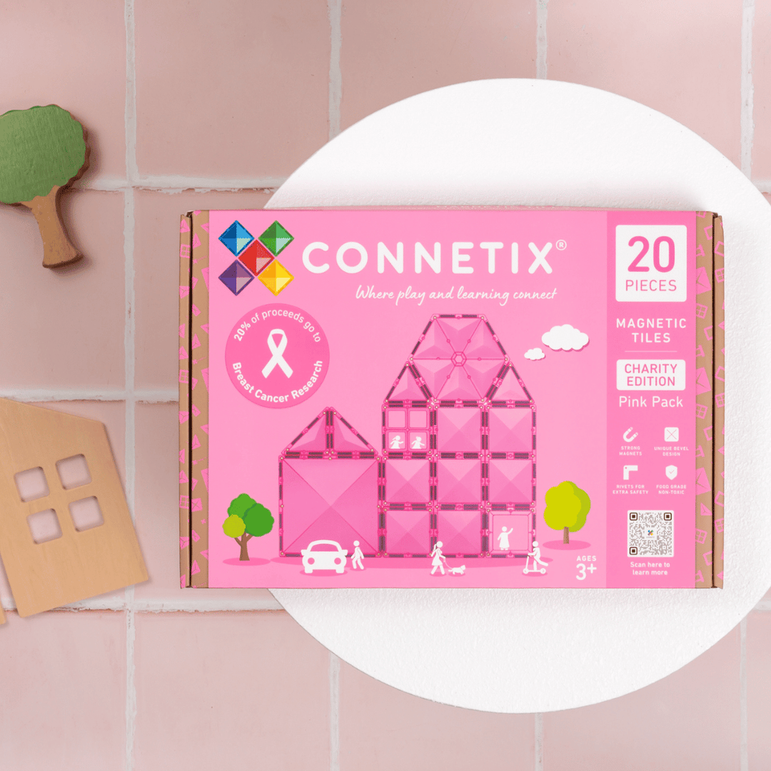 Connetix Tiles Magnetic Building Tiles Pink Charity Pack – 20 Piece