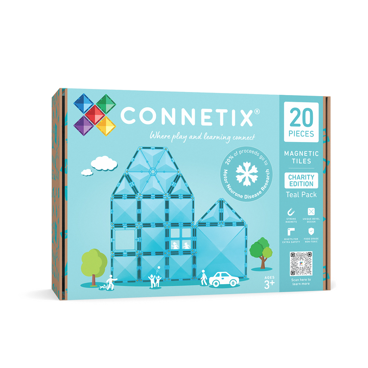 Connetix Tiles Magnetic Building Tiles Teal Charity Pack – 20 Piece