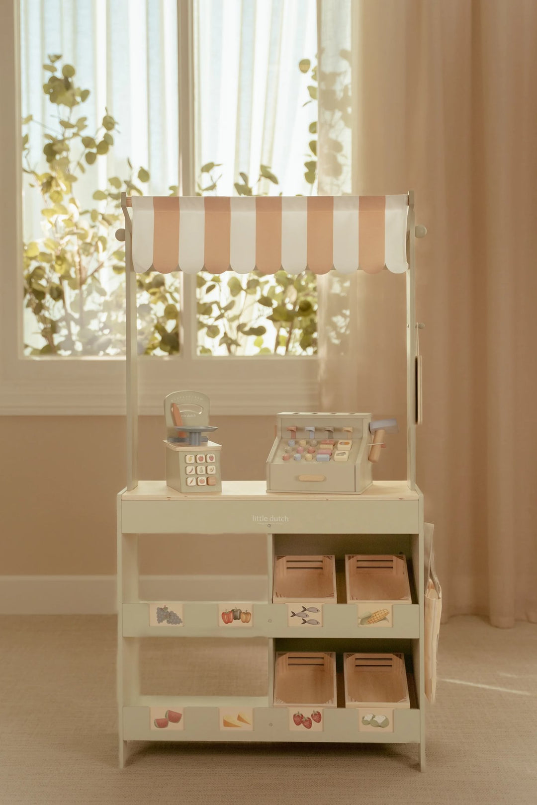 Little Dutch Wooden 2-In-1 Market Stall &amp; Cafe