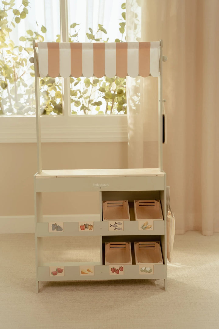 Little Dutch Wooden 2-In-1 Market Stall &amp; Cafe