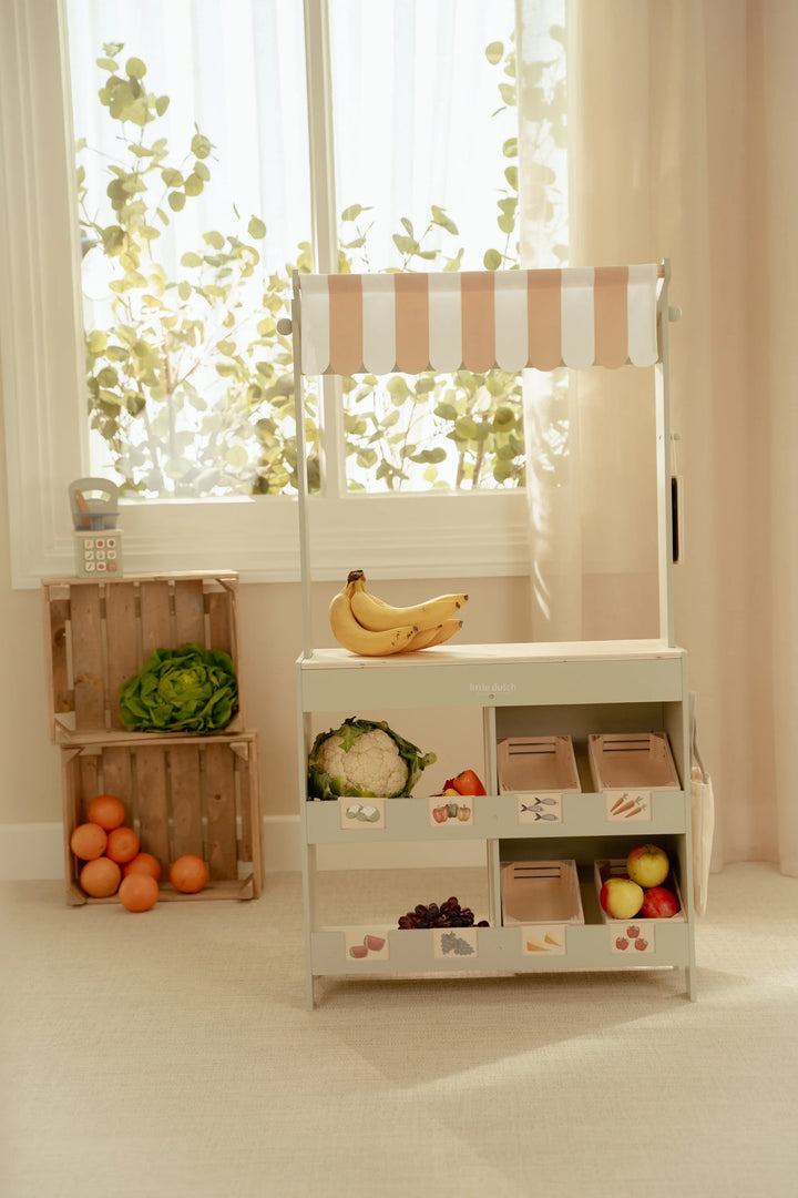 Little Dutch Wooden 2-In-1 Market Stall &amp; Cafe