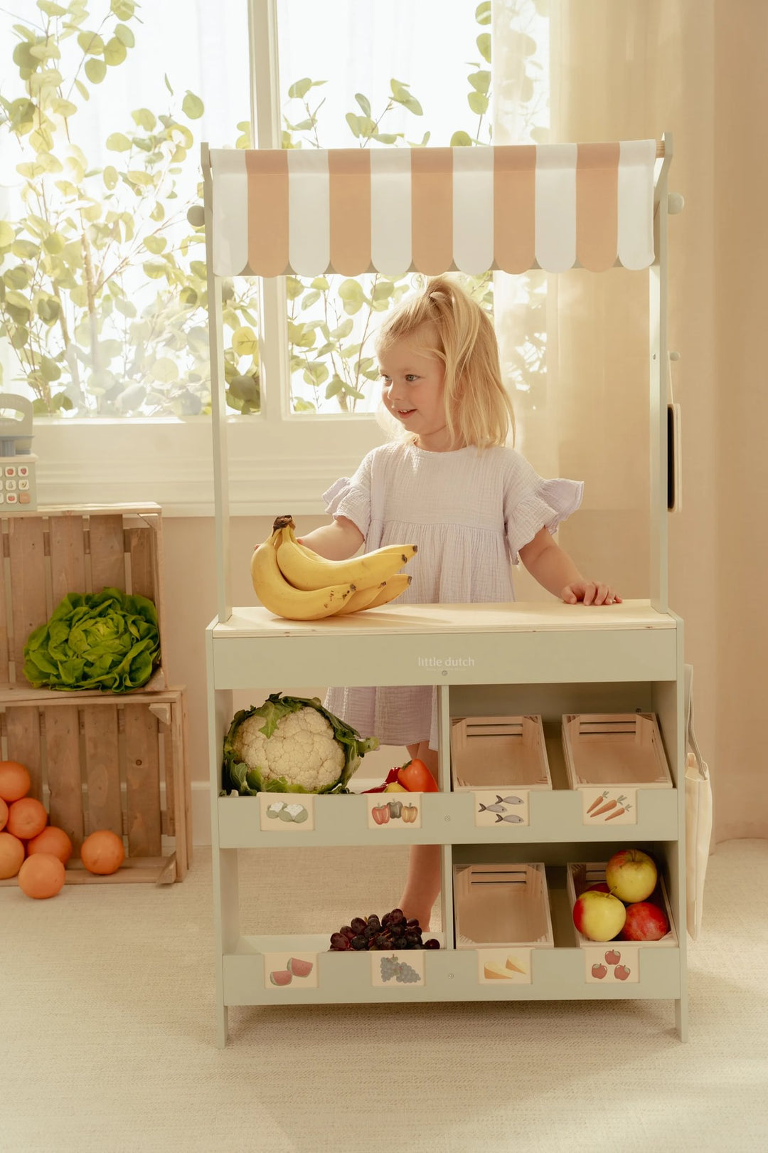 Little Dutch Wooden 2-In-1 Market Stall &amp; Cafe