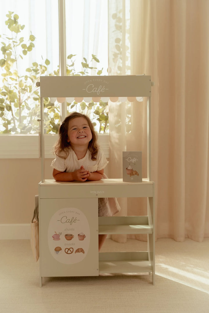 Little Dutch Wooden 2-In-1 Market Stall &amp; Cafe
