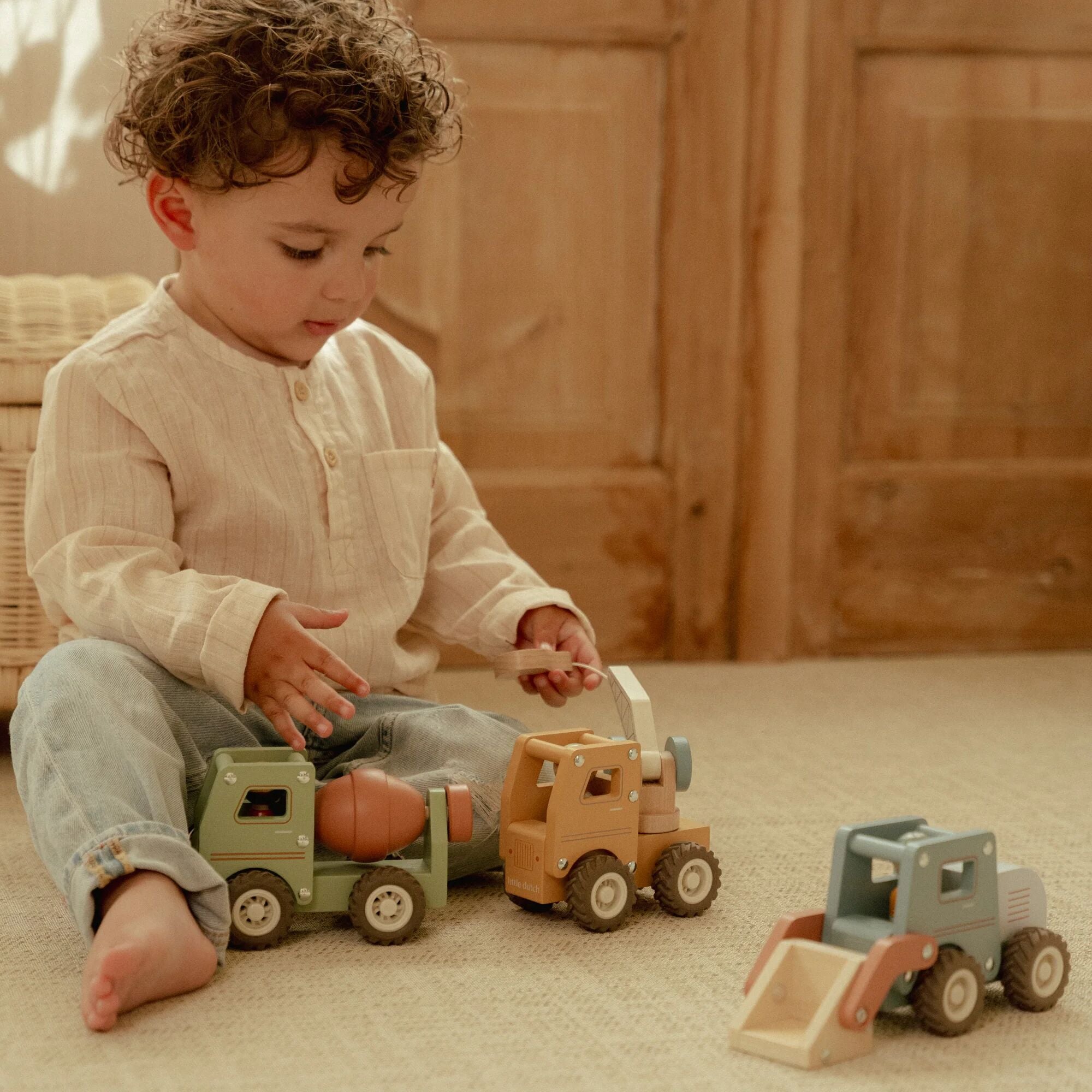 Little Dutch Wooden Bulldozer Truck