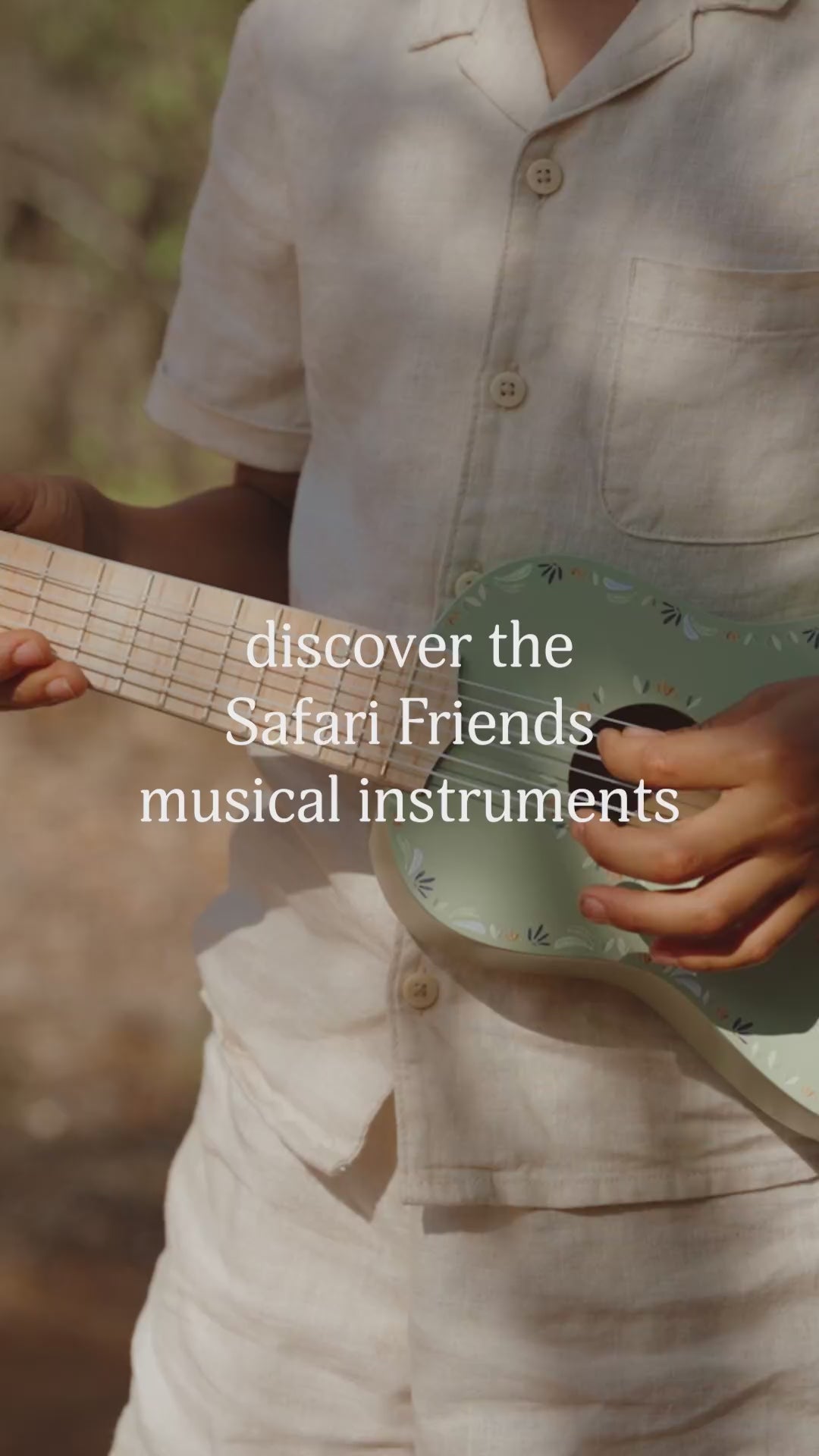 Little Dutch Safari Friends Wooden Guitar – Green