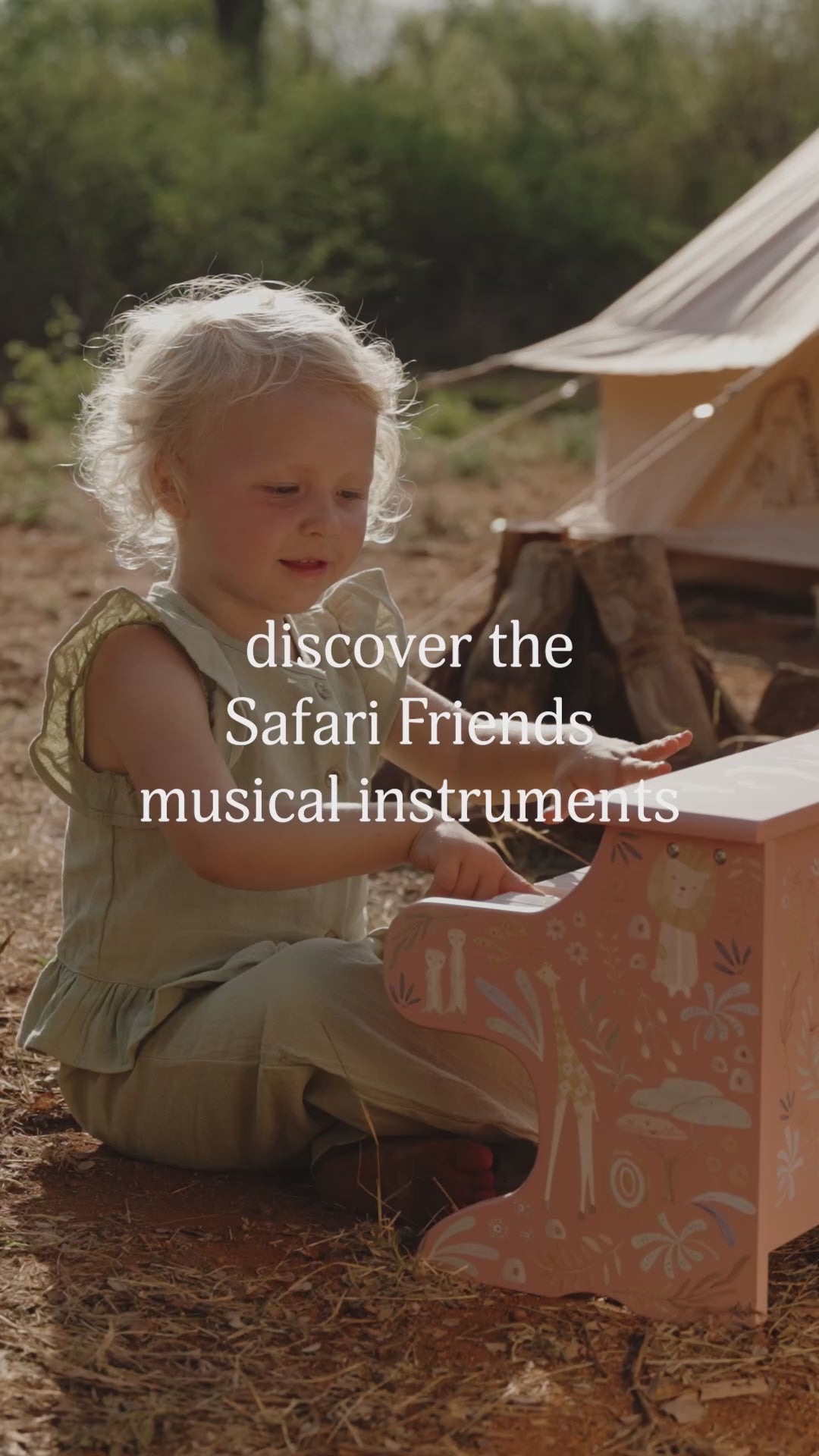Little Dutch Safari Friends Wooden Piano – Pink