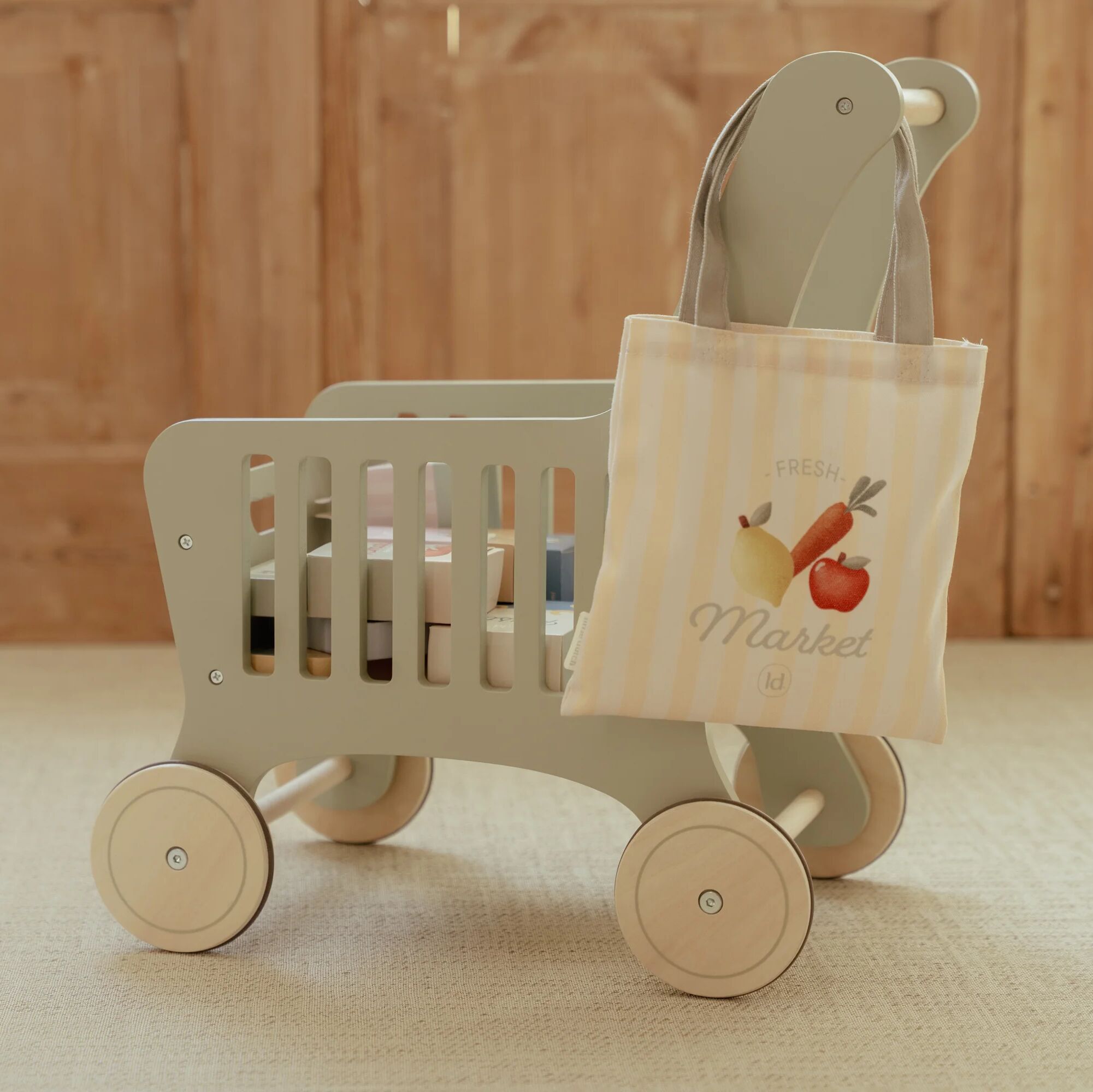 Little Dutch Wooden Shopping Trolley