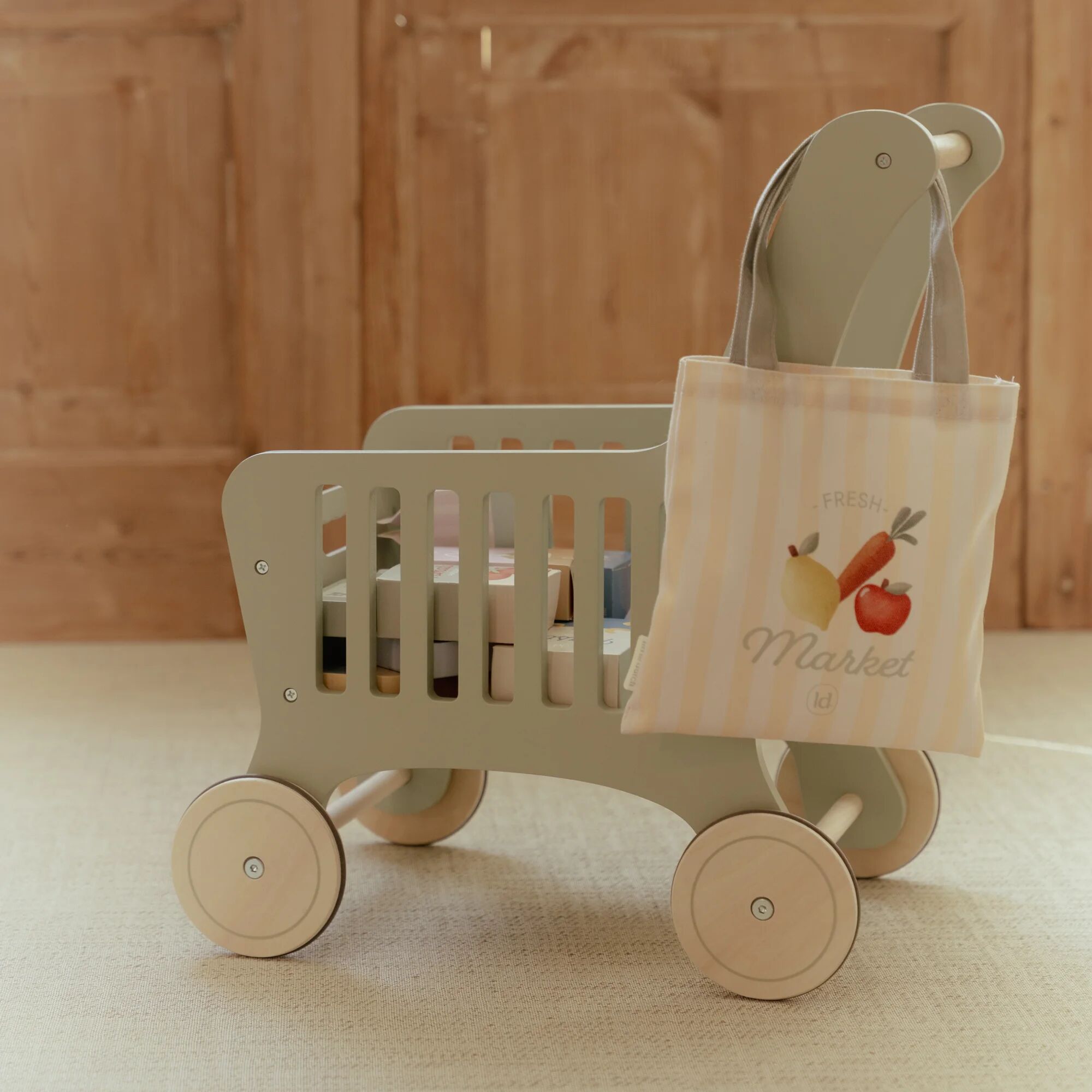 Little Dutch Wooden Shopping Trolley
