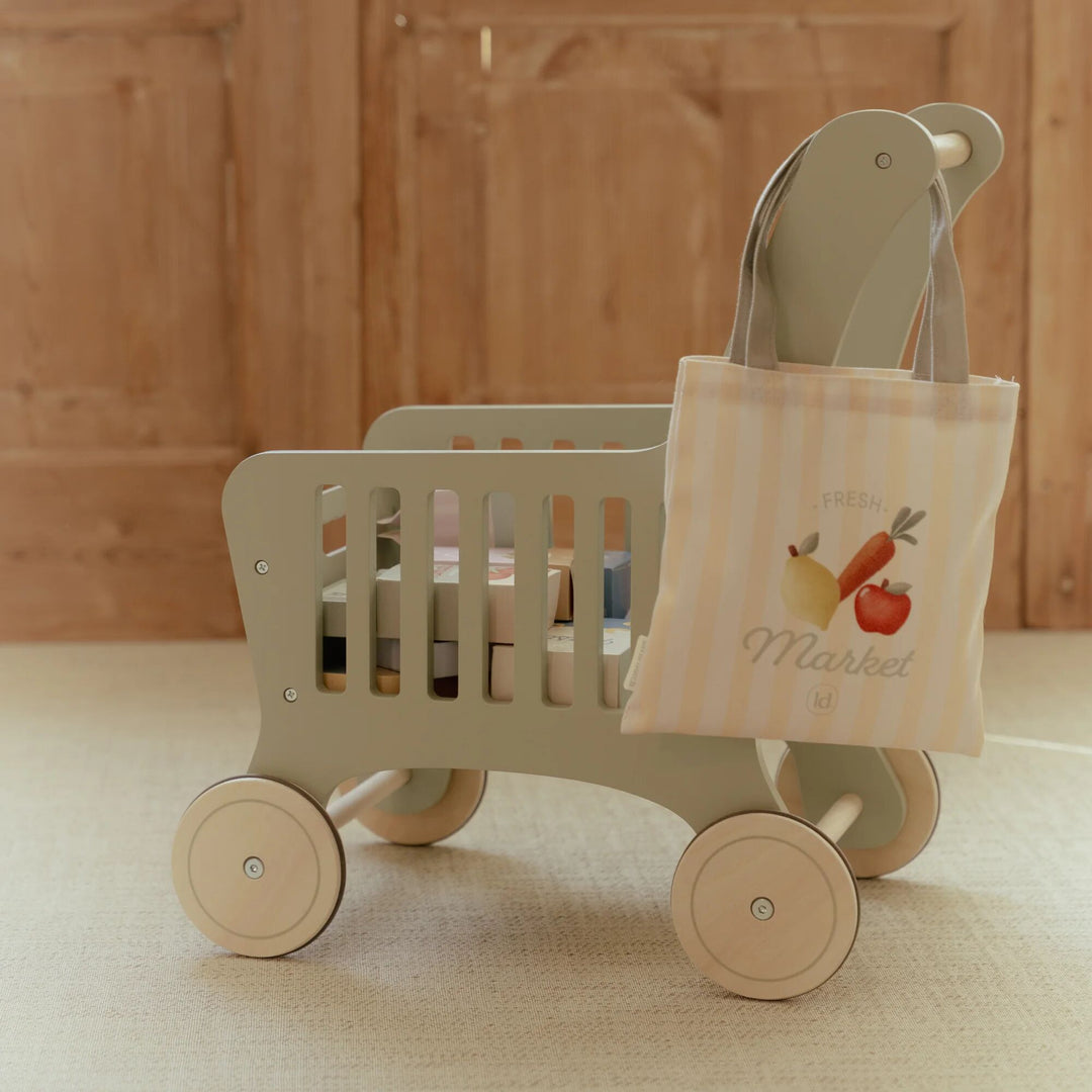 Little Dutch Wooden Shopping Trolley