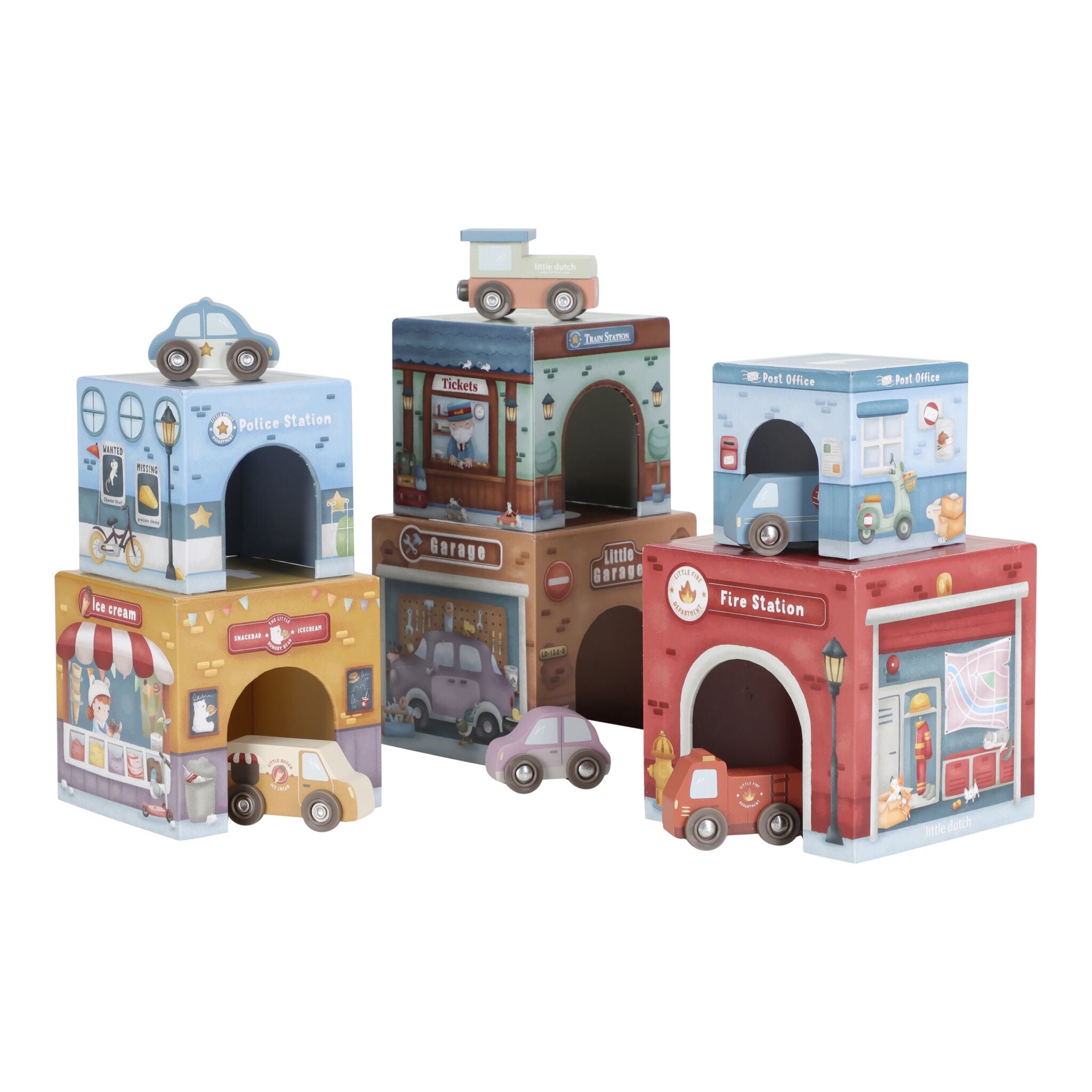 Little Dutch Stacking Blocks with Cars