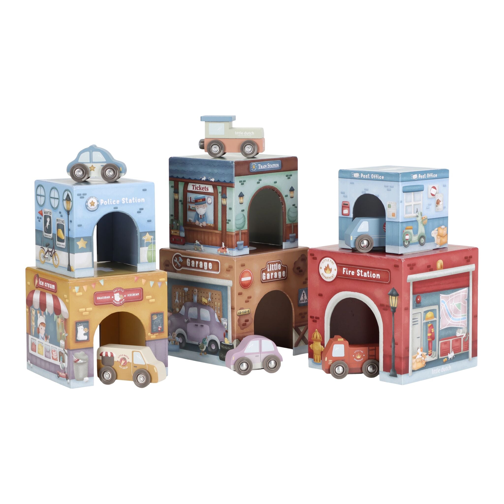 Little Dutch Stacking Blocks with Cars