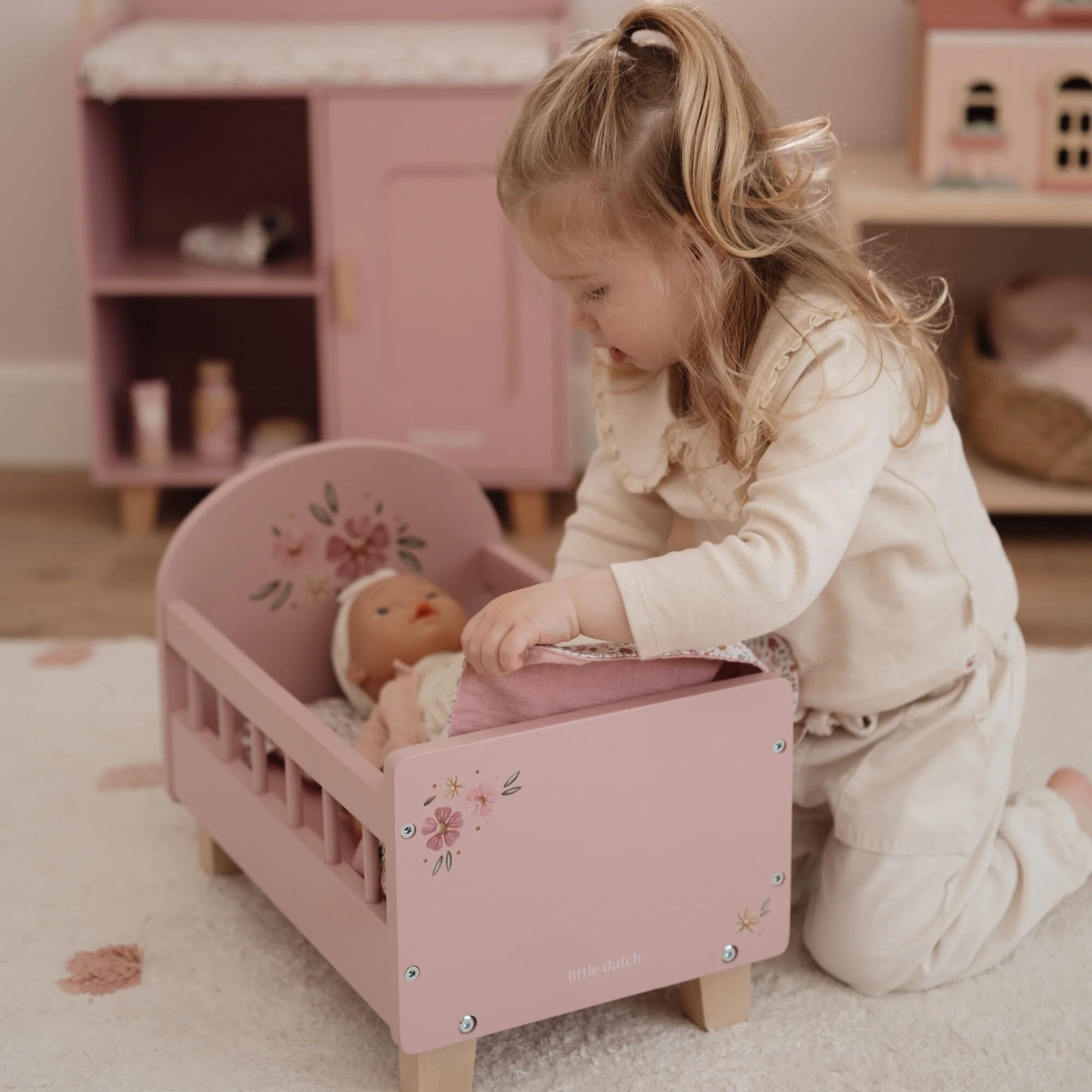 Little Dutch Wooden Doll Bed