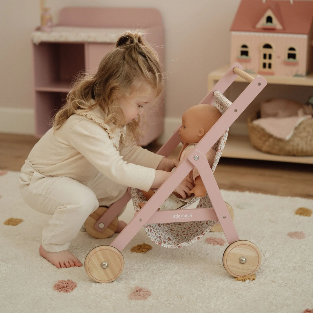 Little Dutch Wooden Doll Stroller