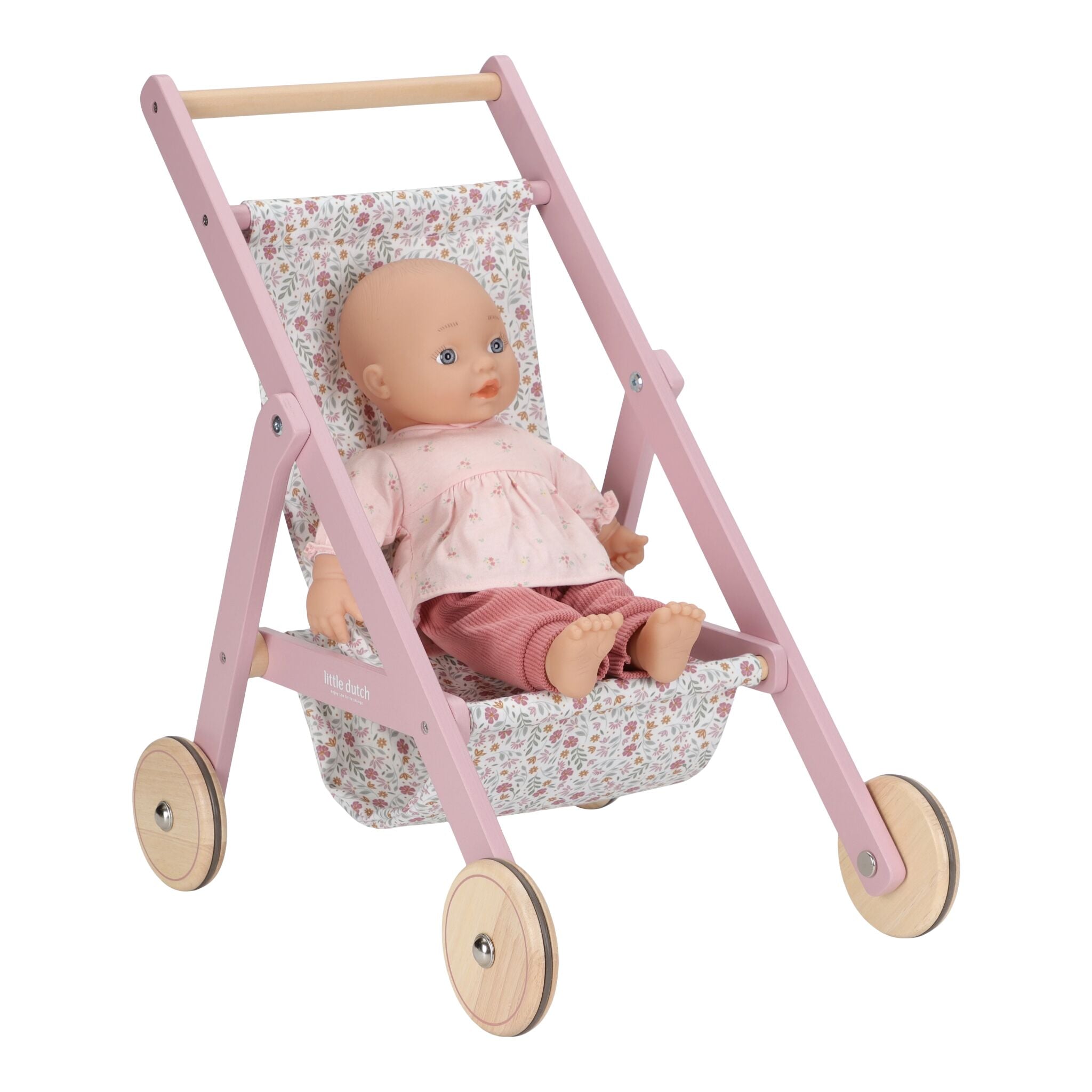 Little Dutch Wooden Doll Stroller