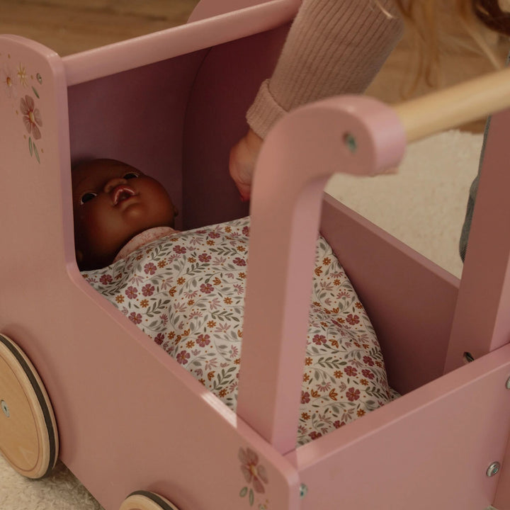 Little Dutch Baby Doll Wooden Stroller – Soft Flowers