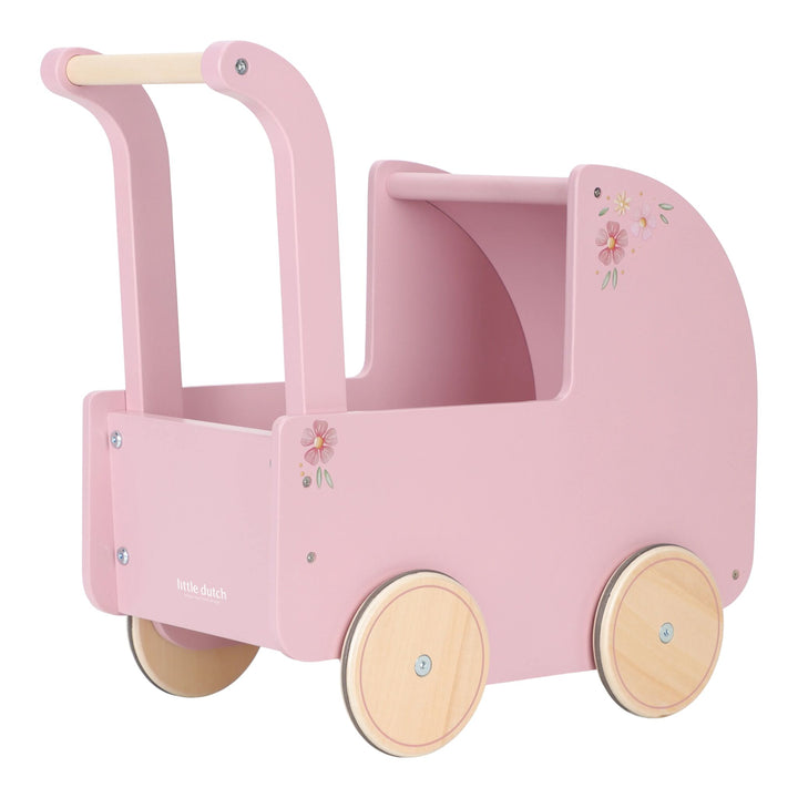 Little Dutch Baby Doll Wooden Stroller – Soft Flowers