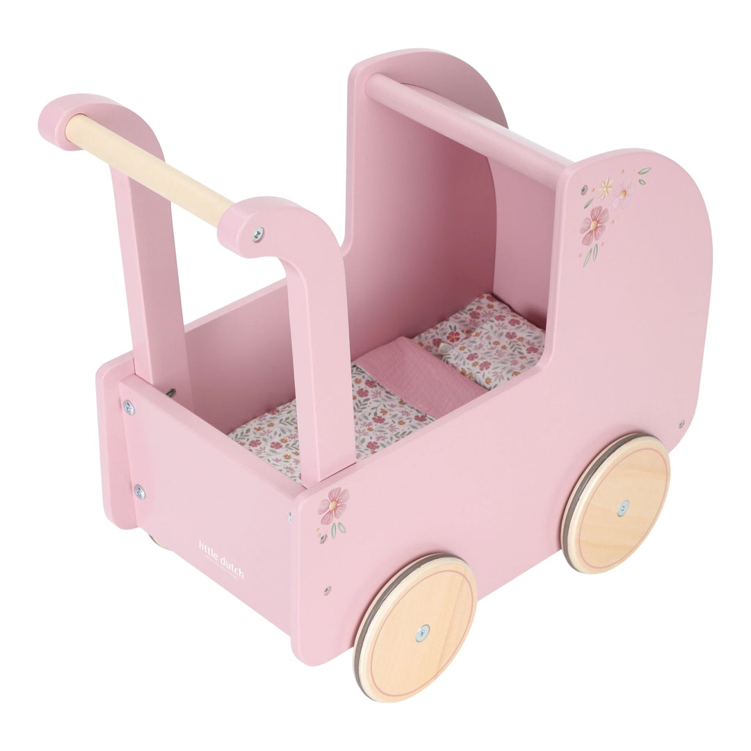 Little Dutch Baby Doll Wooden Stroller – Soft Flowers