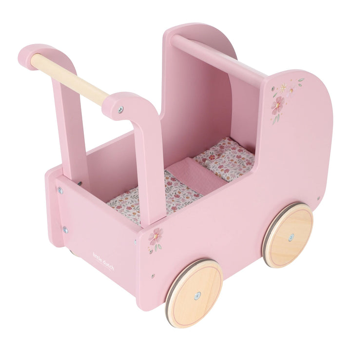 Little Dutch Baby Doll Wooden Stroller – Soft Flowers
