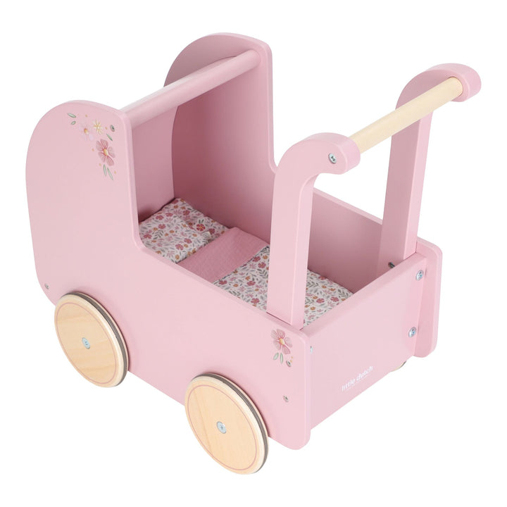 Little Dutch Baby Doll Wooden Stroller – Soft Flowers