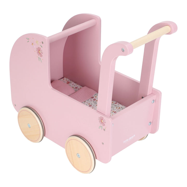 Little Dutch Baby Doll Wooden Stroller – Soft Flowers