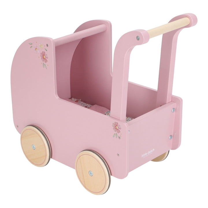 Little Dutch Baby Doll Wooden Stroller – Soft Flowers