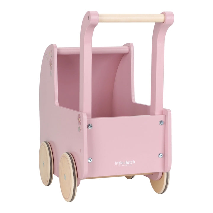 Little Dutch Baby Doll Wooden Stroller – Soft Flowers