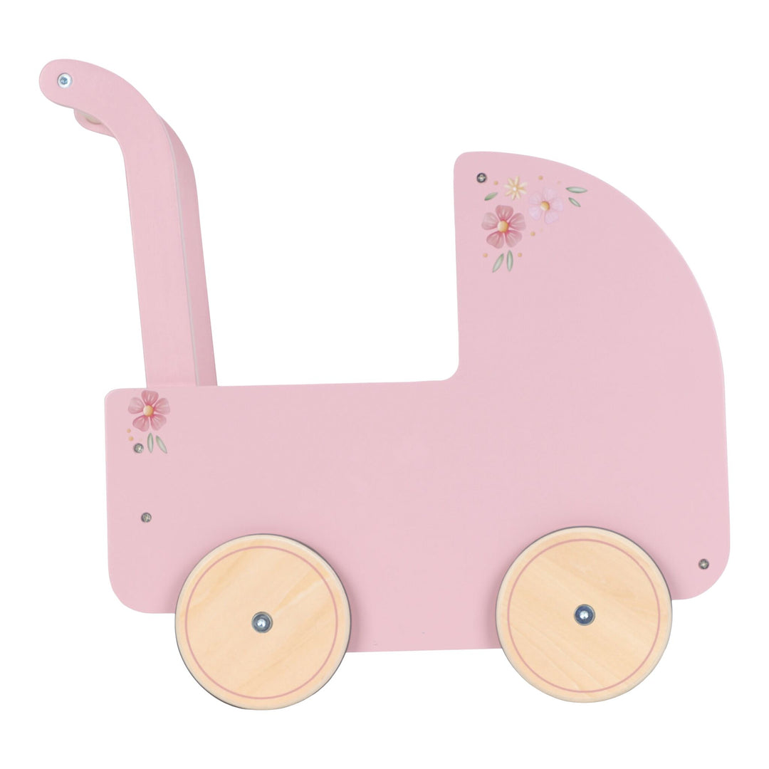 Little Dutch Baby Doll Wooden Stroller – Soft Flowers